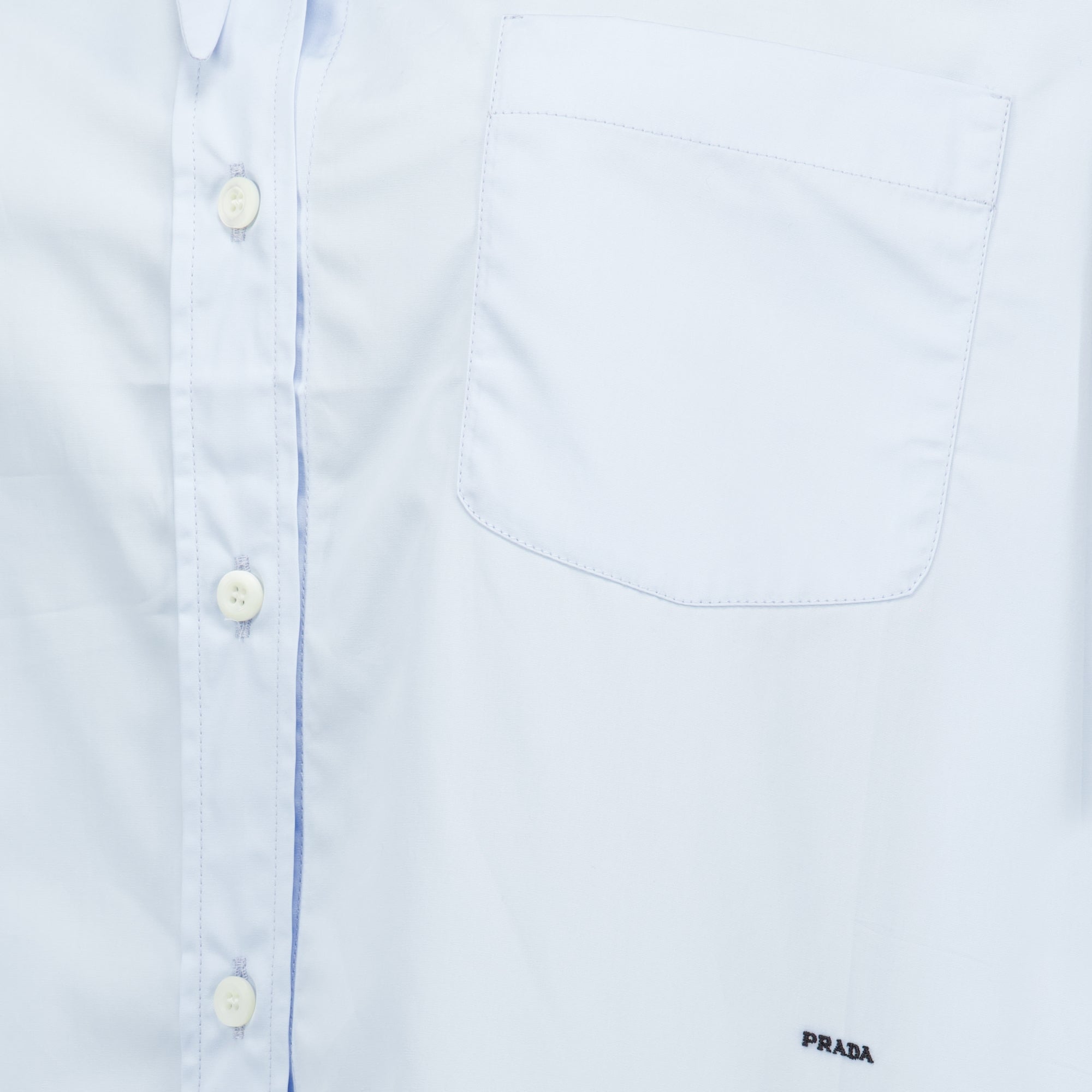 Chemises Camisa de Popeline Azul Prada Bleu Femme