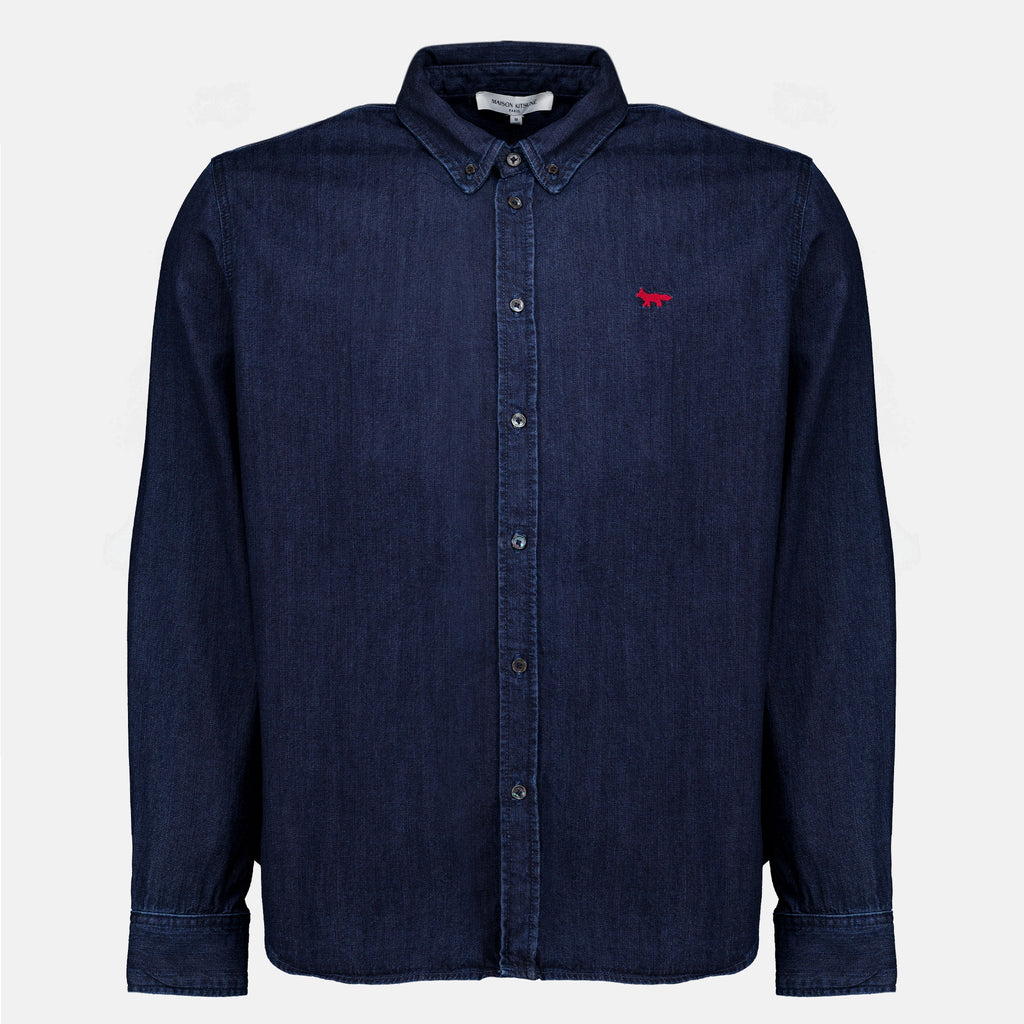 Chemises Chemise en denim bleu Maison Kitsune Bleu foncé Homme
