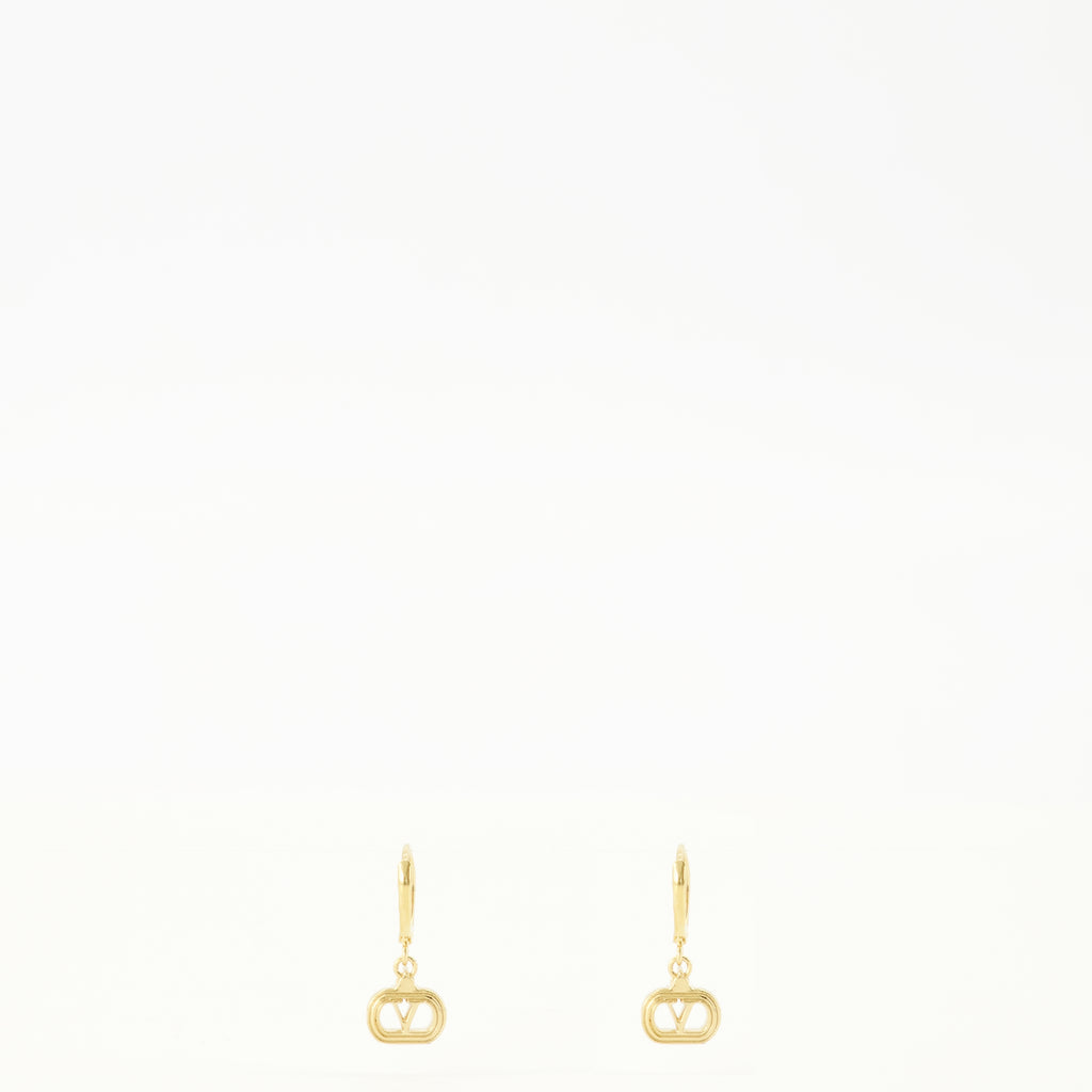 Bijoux Orecchini Ovalette in Metallo Dorato e Cristalli Swarovski® Valentino Garavani Doré Femme