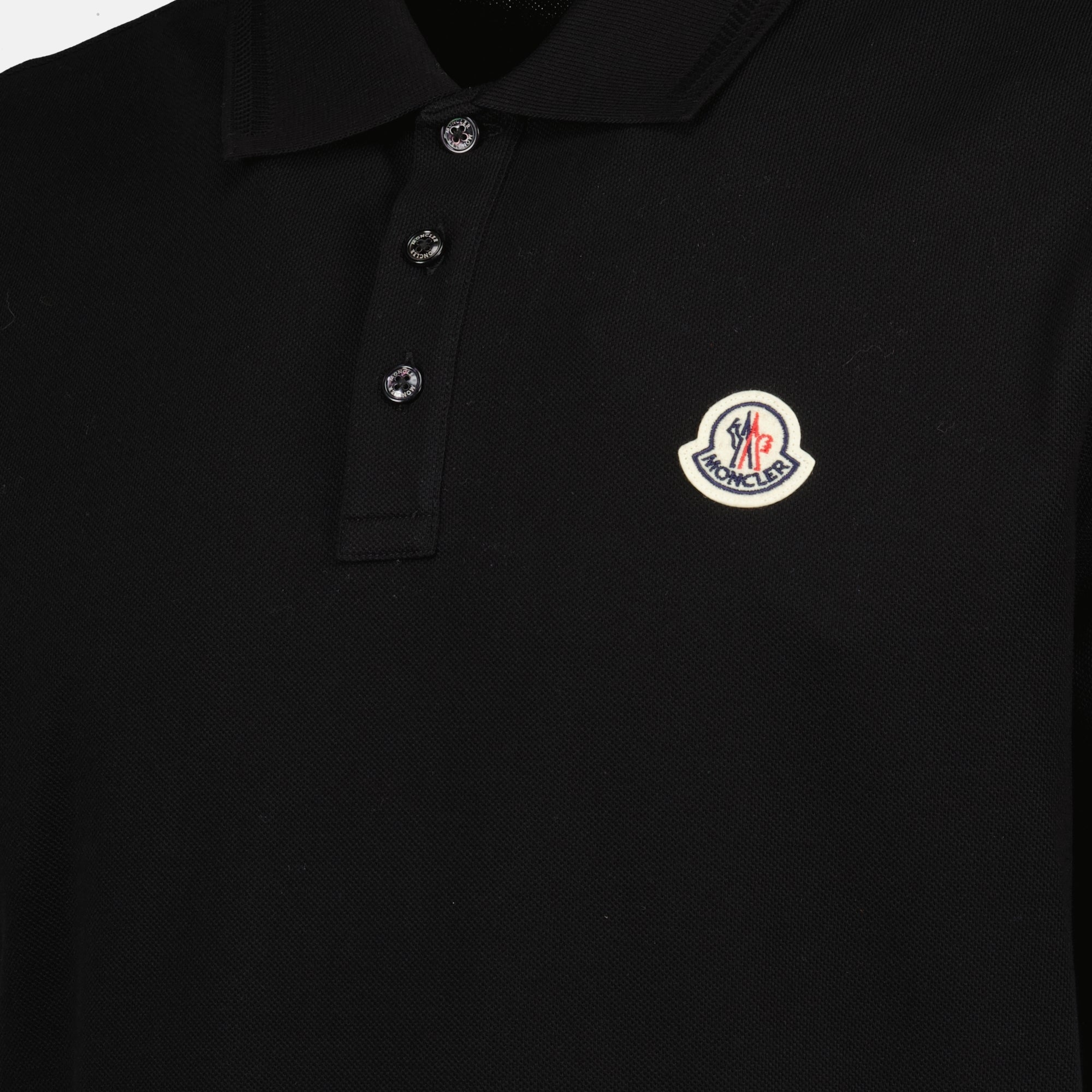 Polos Piqué Cotton Polo Moncler Black Men