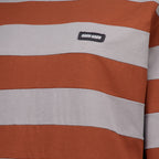 Maille T-shirt en jersey rayé gris et marron Miu Miu Marron Femme