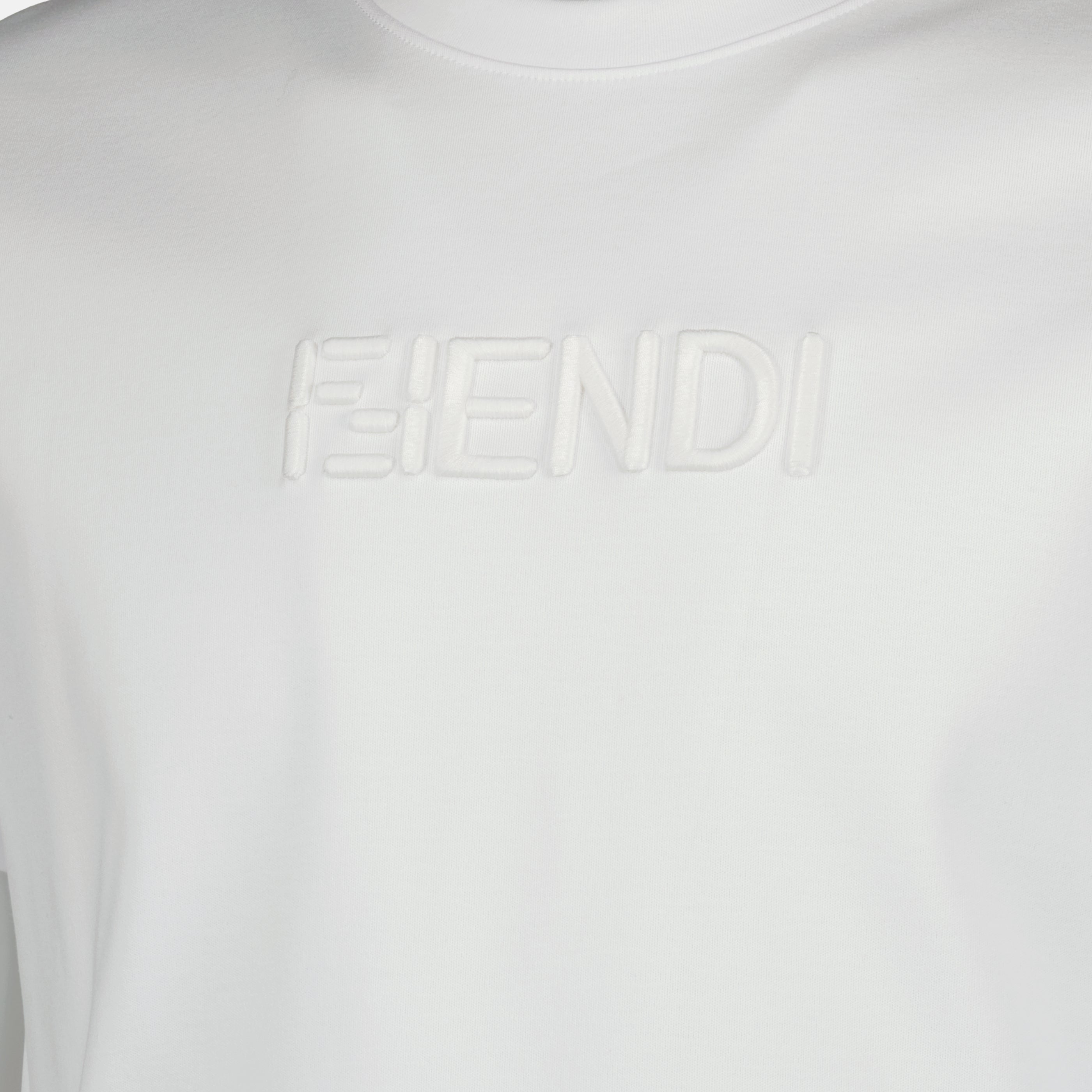 T-shirts T-shirt en coton blanc Fendi Blanc Homme