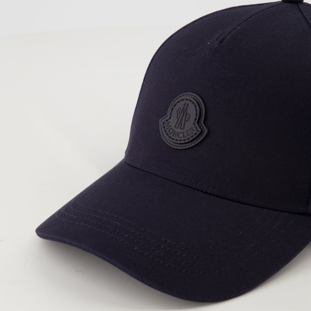 Cappelli, berretti e beanie Cappello in Pelle con Logo Moncler Blu scuro Homme