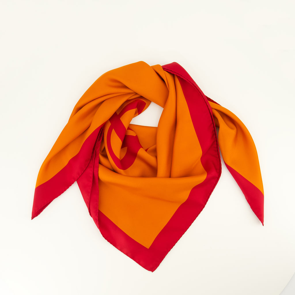 Écharpes, foulards et gants Carré de soie Cassandre orange Saint Laurent Orange Femme