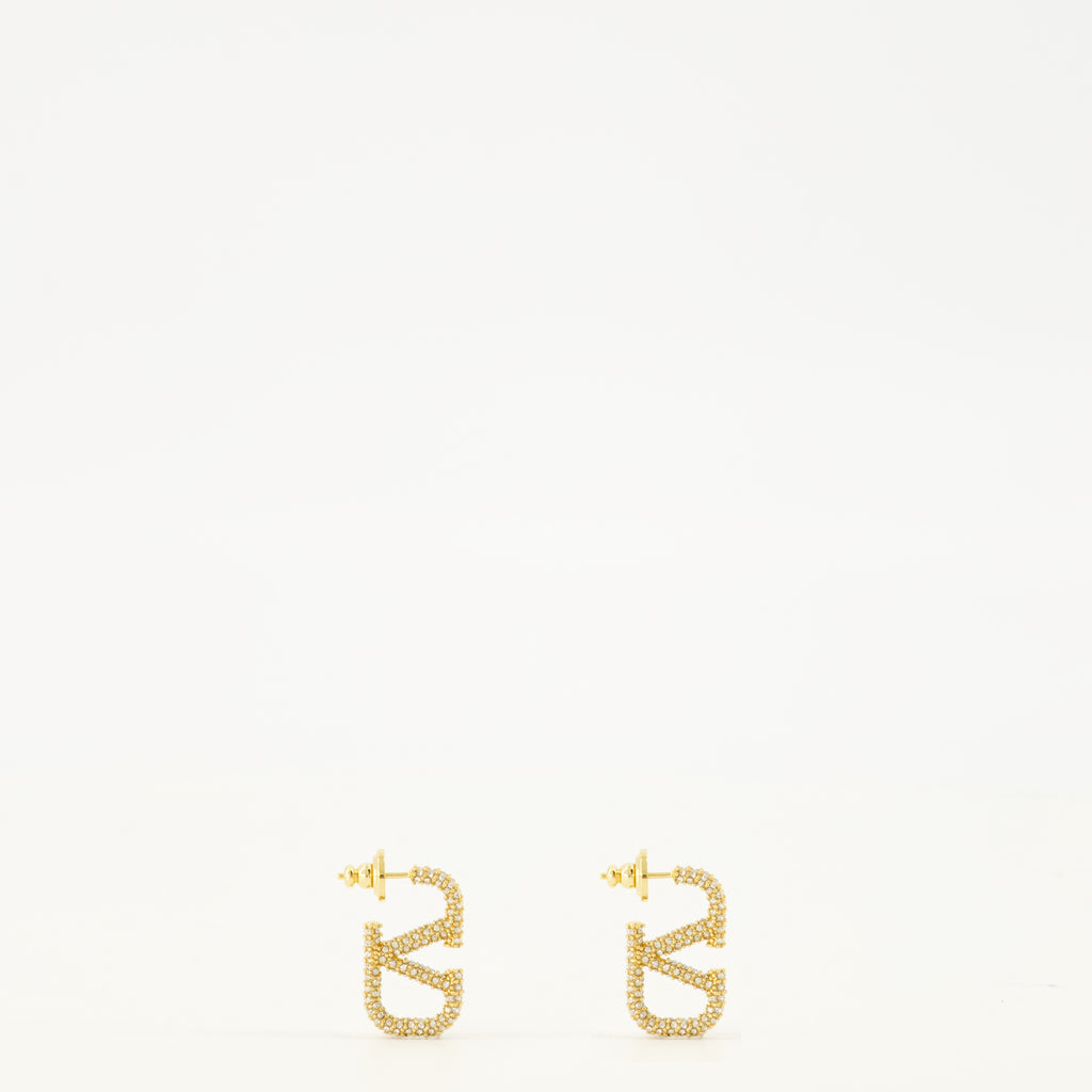 Bijoux Boucles d'oreilles VLogo en Cristaux Swarovski® Valentino Garavani Doré Femme
