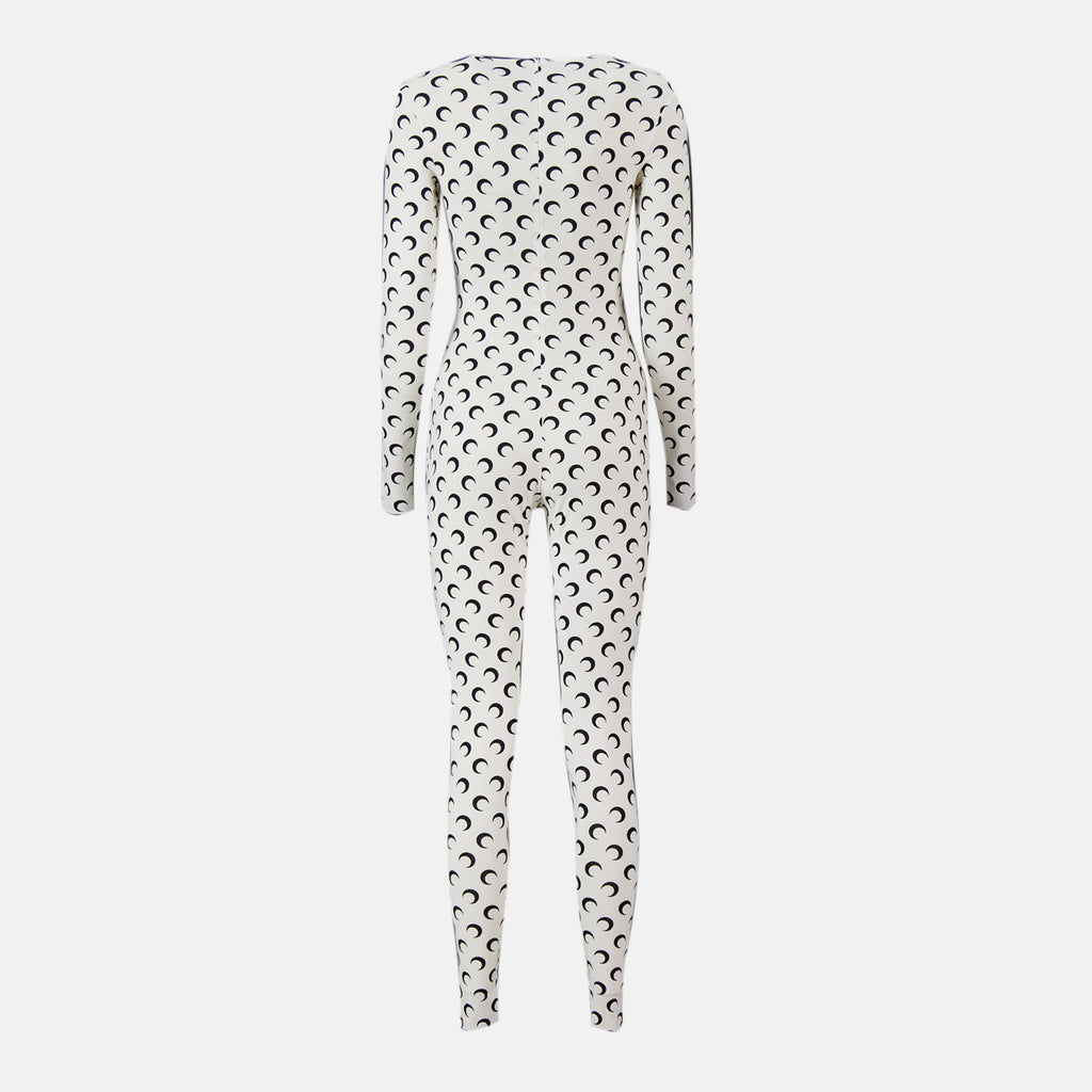 Immagine dell'articolo Tuta lunga Jersey Moon bianca del marchio Marine Serre per Donne - Stagione Autunno-Inverno 2025 - Vista Posteriore