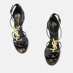 Chaussures ouvertes Sandales à talons Cassandra Saint Laurent Noir Femme