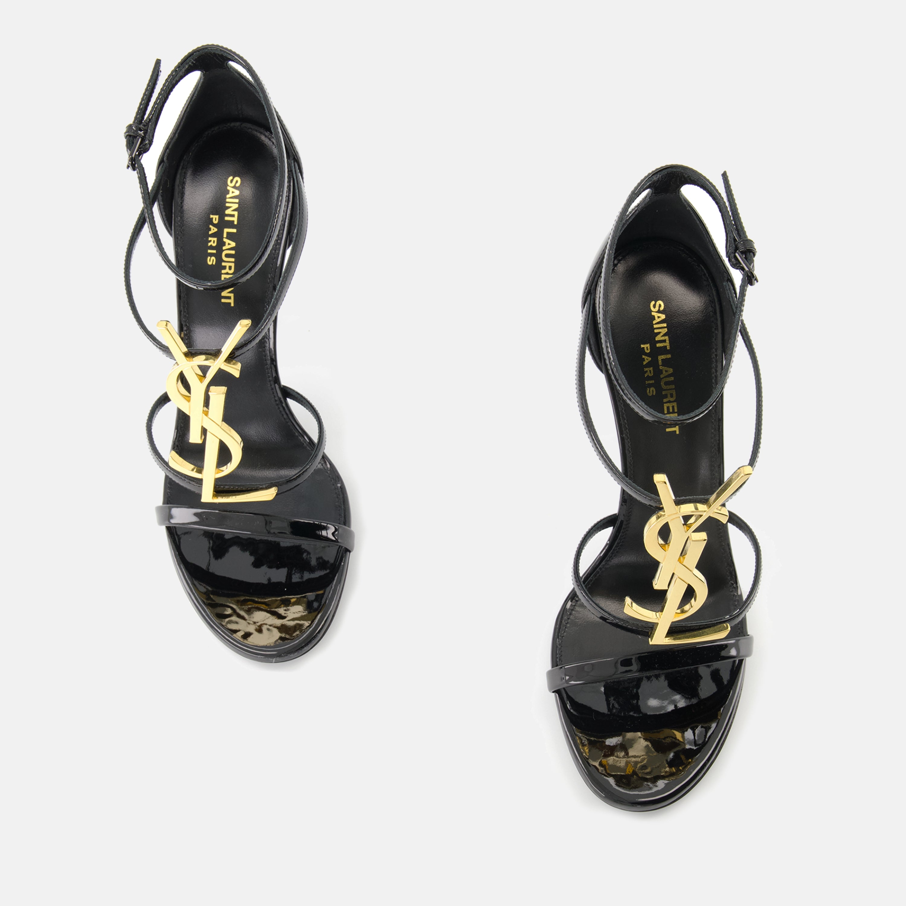 Offene schuhe Cassandra Absatzsandalen Saint Laurent Schwarz Femme