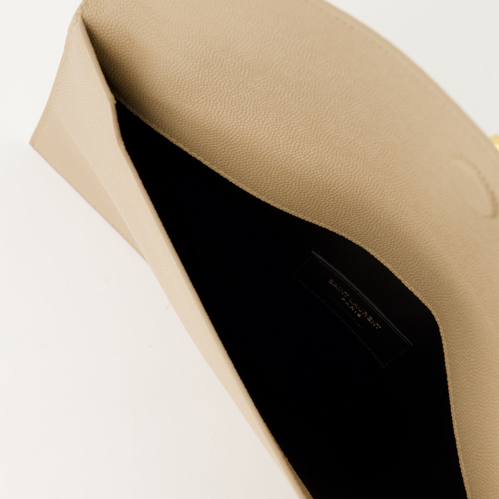 Pochettes Uptown Clutch Saint Laurent Beige Femme