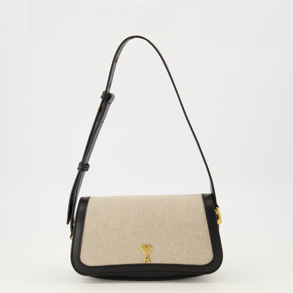 Image de l'article Sac épaule Paris Paris noir en cuir de la marque Ami PARIS pour Unisex - Saison Printemps-Été 2026 - Vue de Face