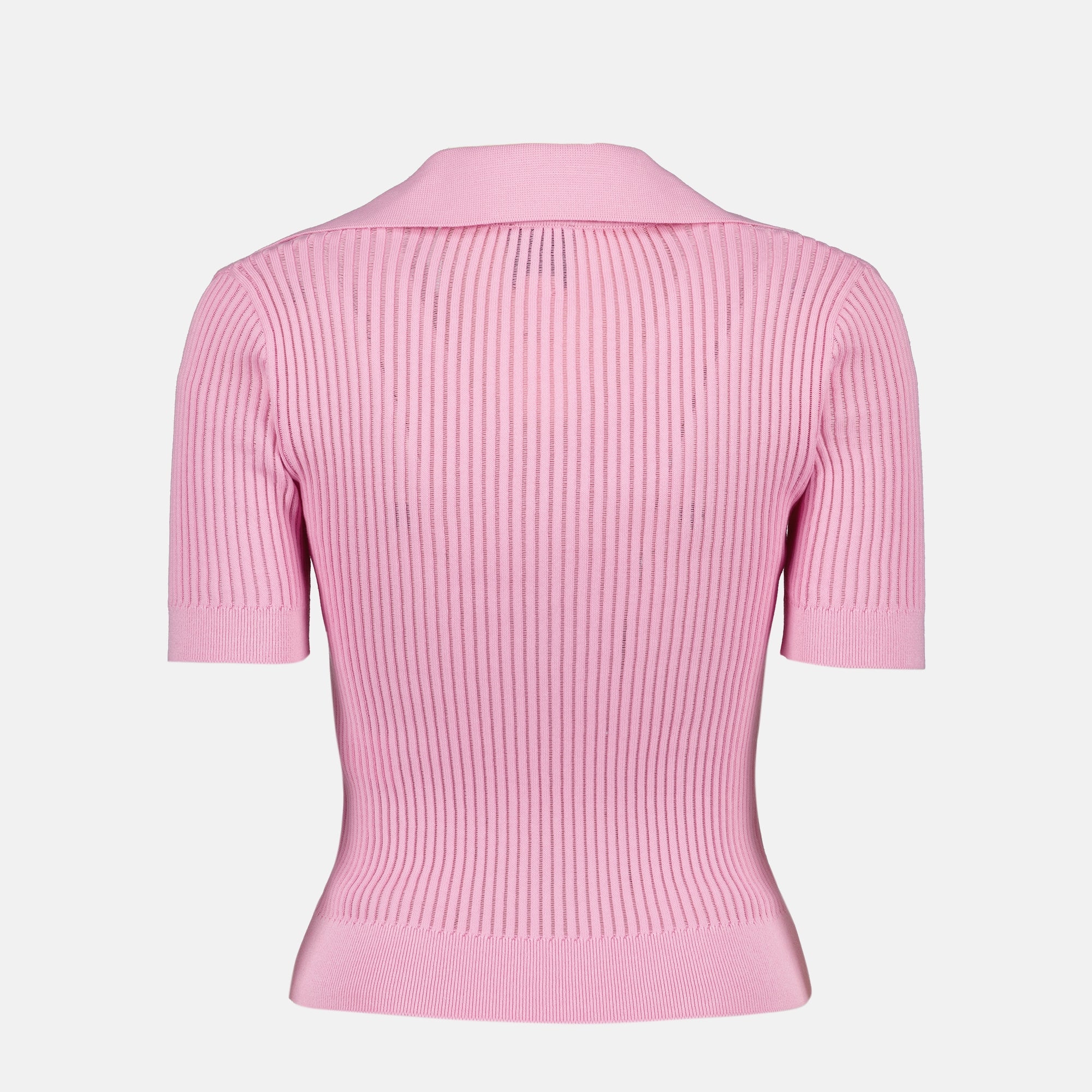 Image de l'article T-shirt côtelé rose de la marque Patou pour Femme - Saison Printemps-Été 2026 - Vue de Dos