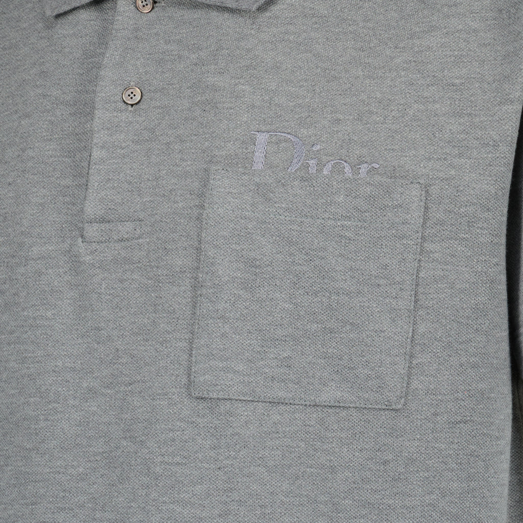 Immagine del Polo in Piquet di Cotone Grigio di Dior per Uomo - Collezione Primavera-Estate 2026 - Vista Dettagliata_1