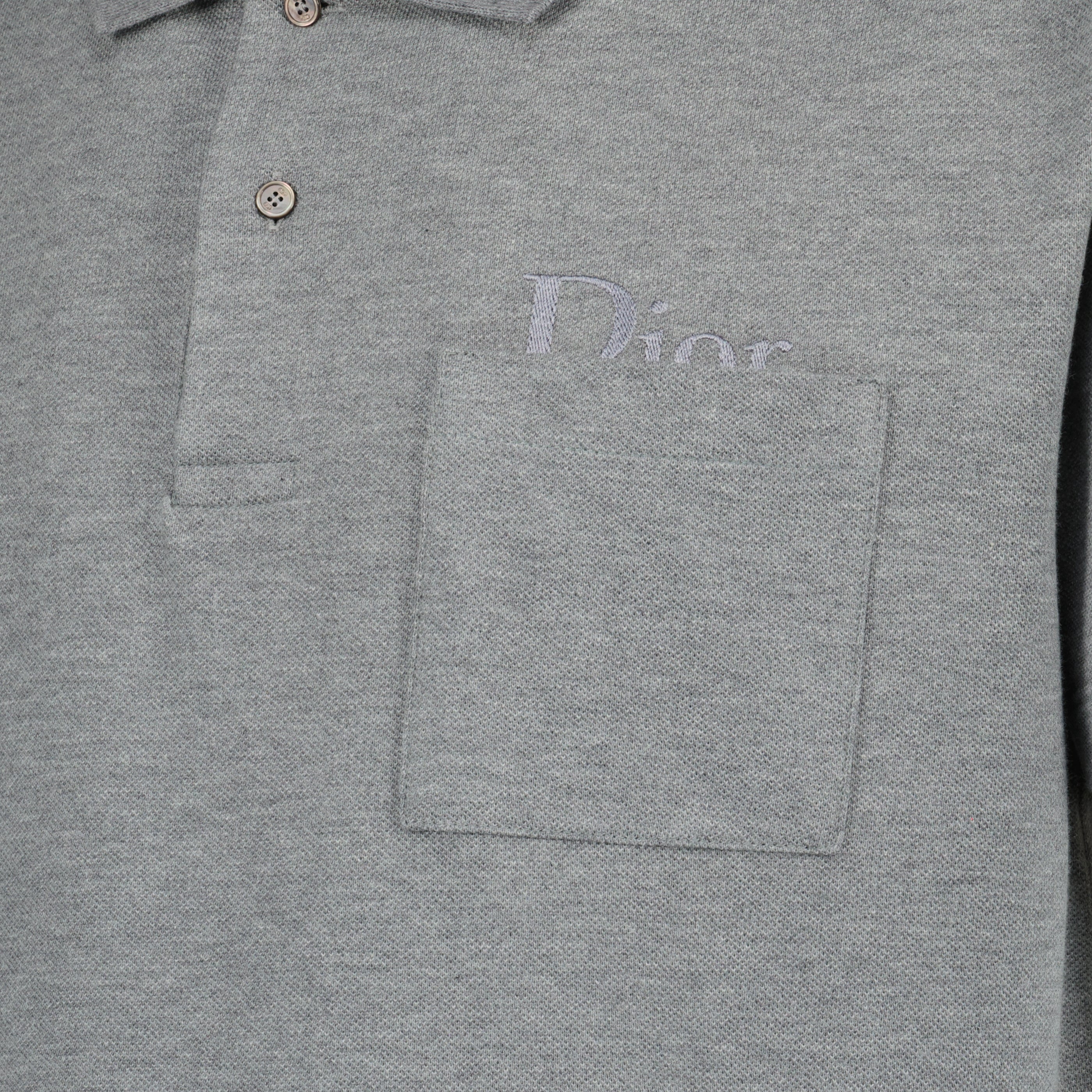 Immagine del Polo in Piquet di Cotone Grigio di Dior per Uomo - Collezione Primavera-Estate 2026 - Vista Dettagliata_1