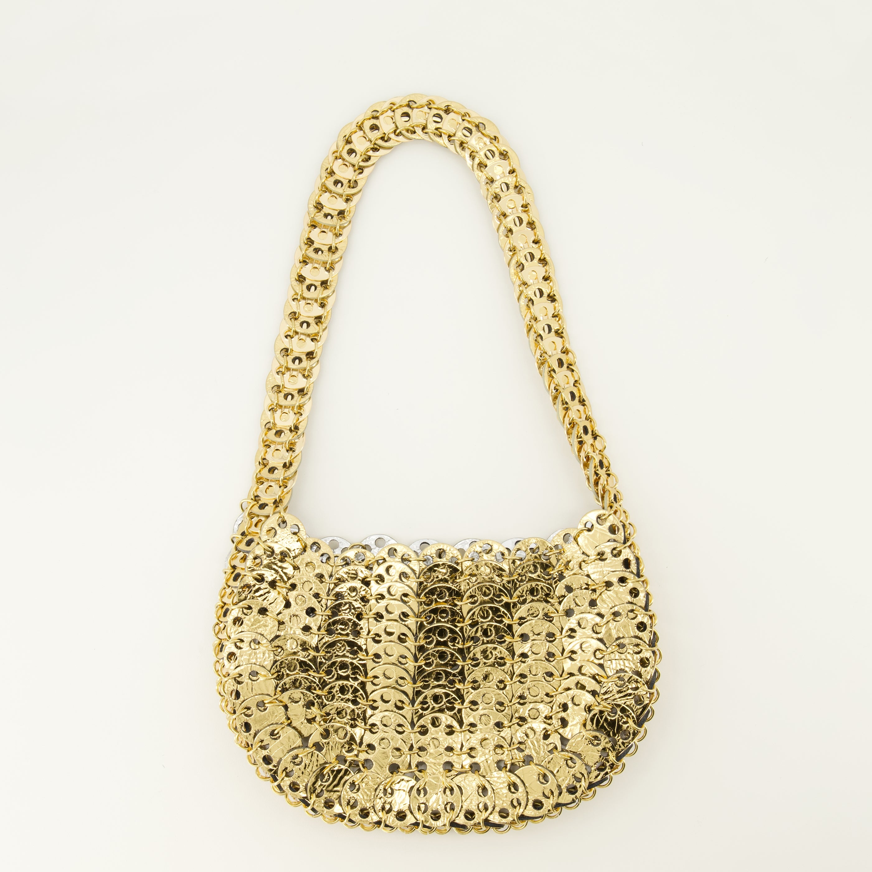 Sacs à main et épaule 금색과 은색 가죽의 문 플립 백 Rabanne Doré Femme
