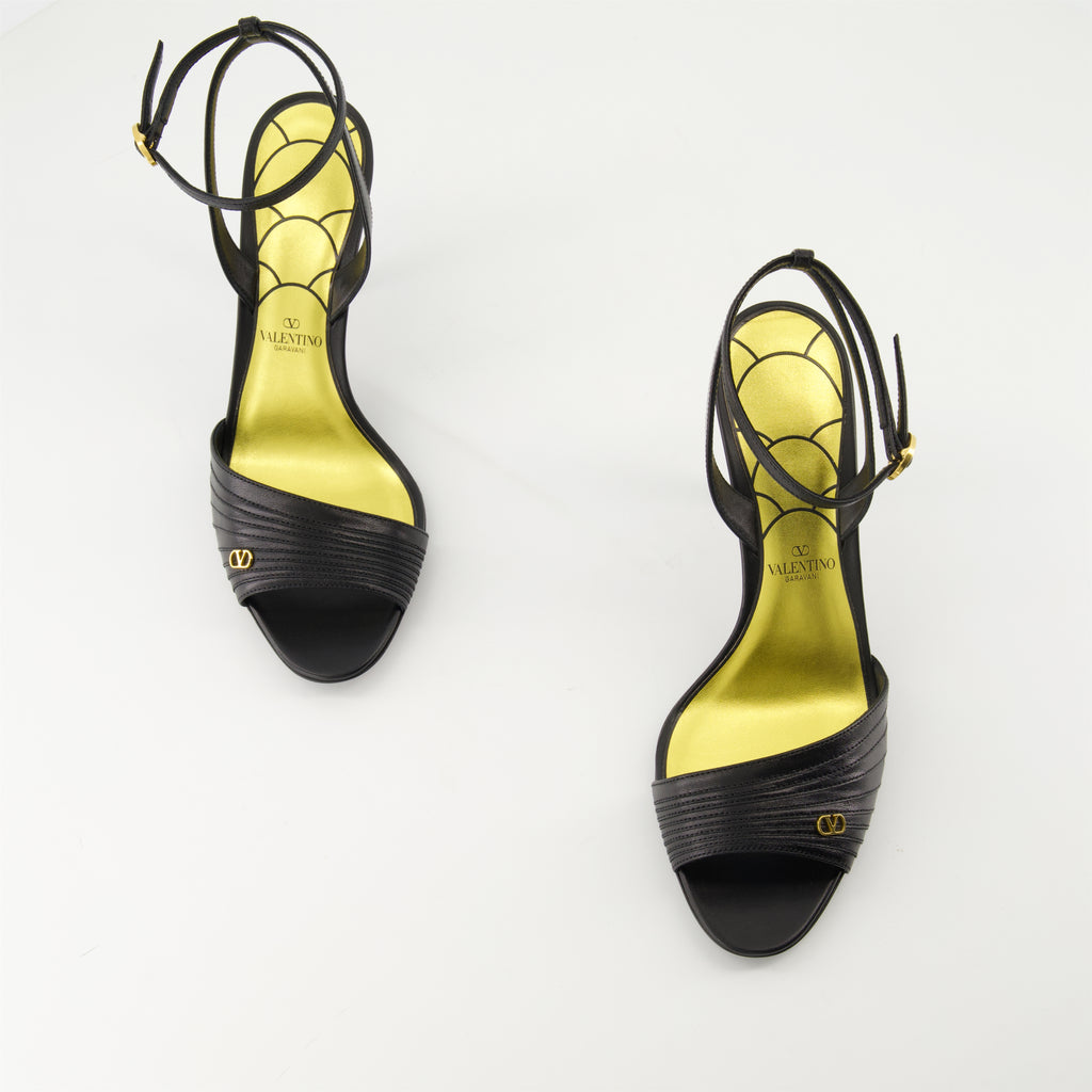 Chaussures ouvertes Sandales à talon Ladycrush Valentino Garavani Noir Femme