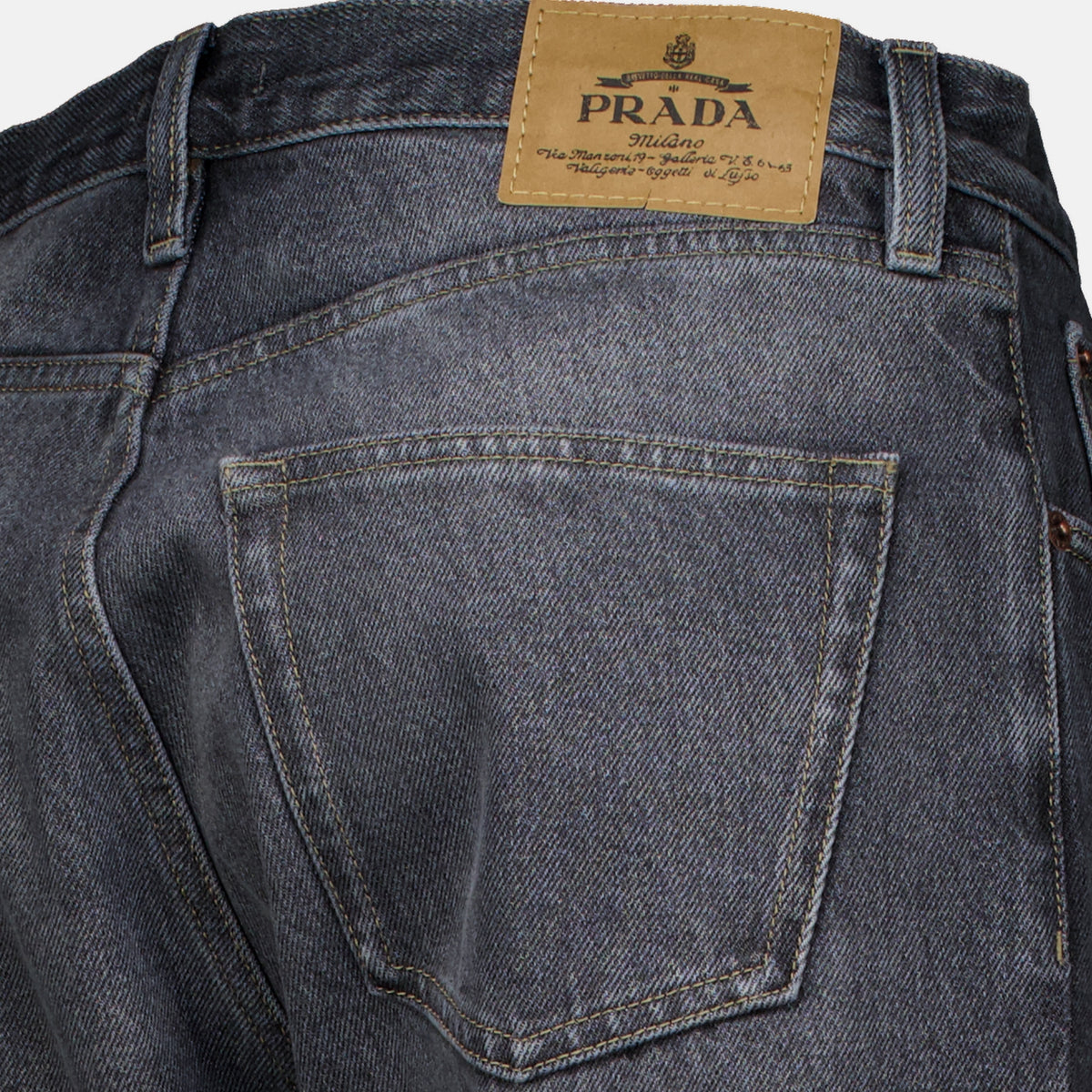 Pantalons Jean en denim vintage Prada Gris Homme