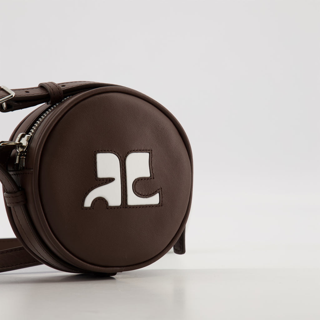 Sacs bandoulière Sac cercle Réédition Courrèges Marron Unisexe