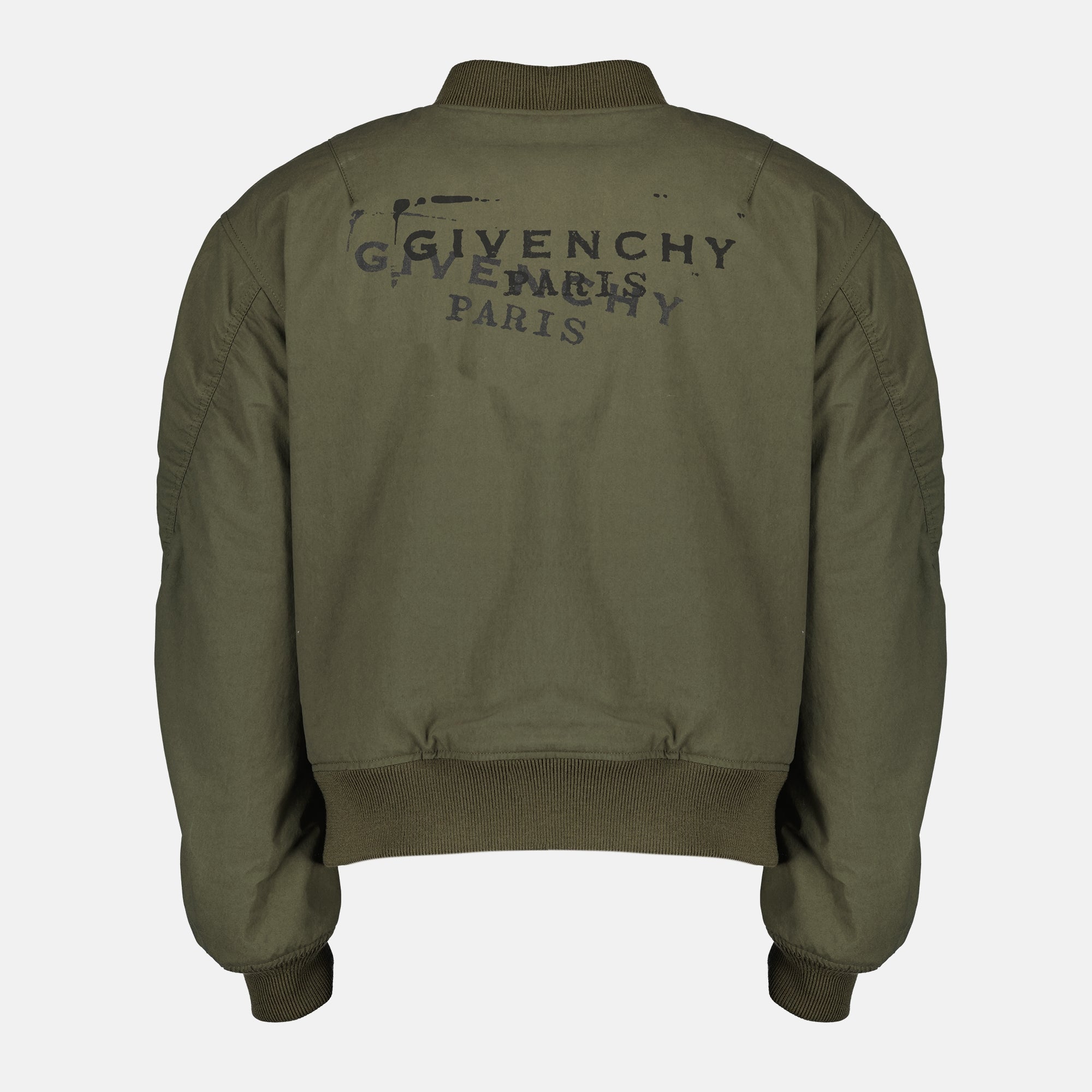 Bild des Givenchy Khaki Stamp Bomberjacke für Herren - Frühjahr-Sommer 2026 - Rückansicht