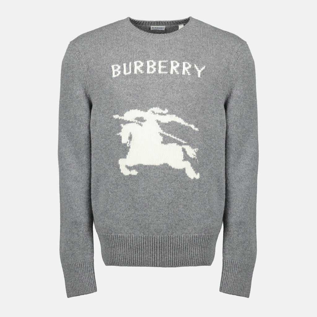 Maille Pull en laine et cachemire EKD gris Burberry Gris Homme