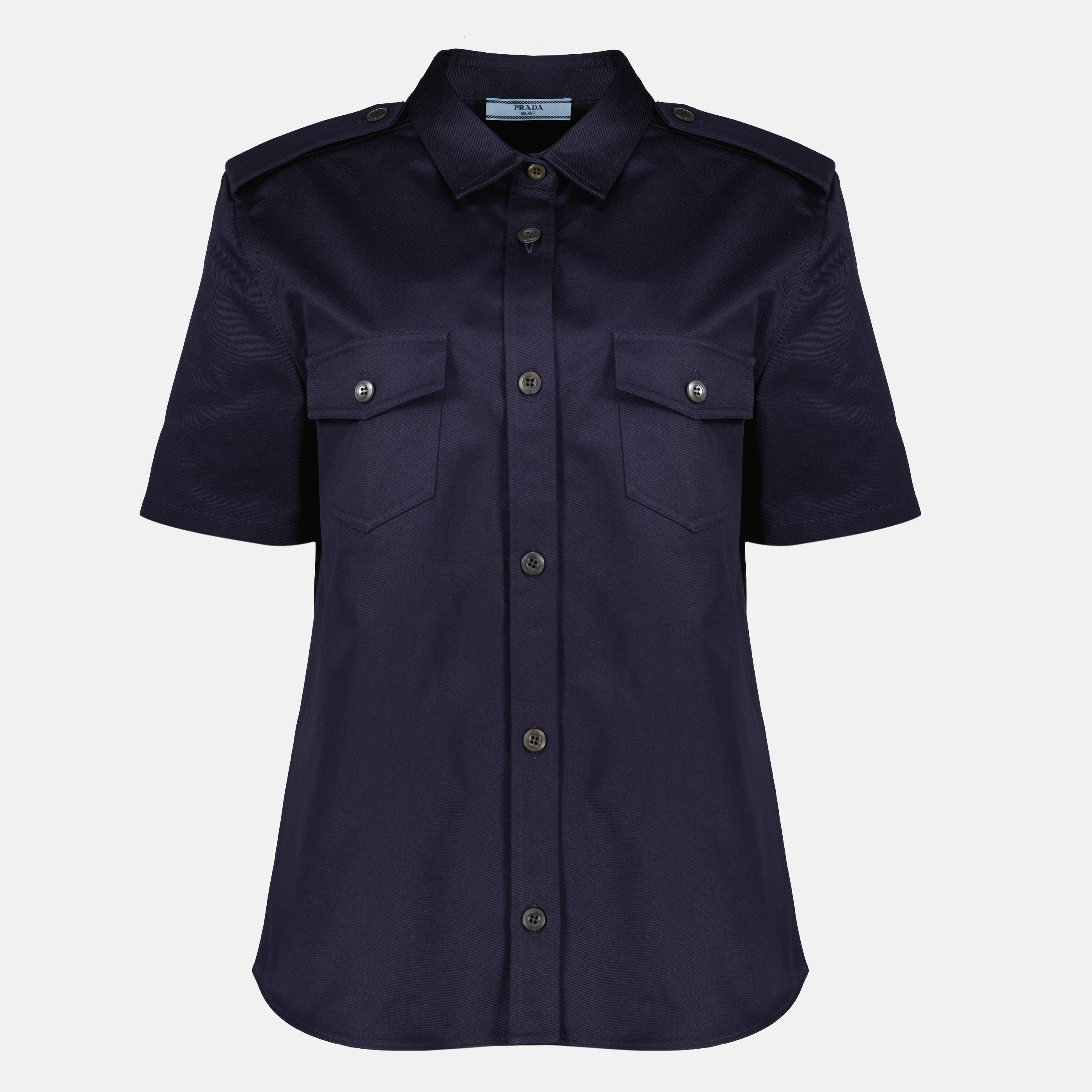 Chemises Chemise à poches bleu foncé Prada Bleu foncé Femme