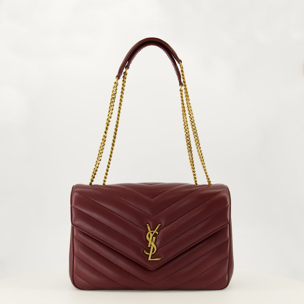 Sacs à main et épaule Bolso Loulou Grande de Cuero Burdeos Saint Laurent Bordeaux Femme