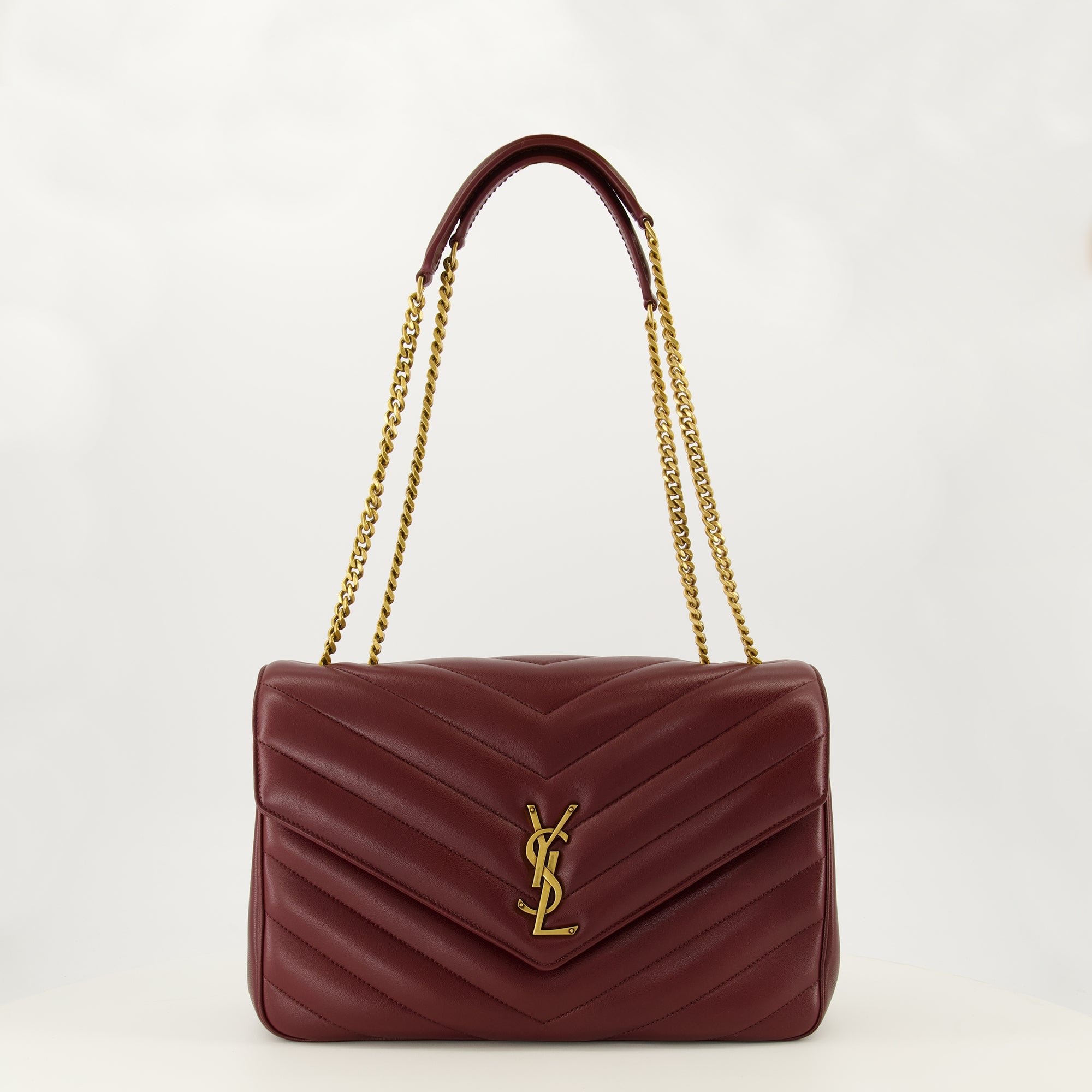 Sacs à main et épaule Bolso Loulou Grande de Cuero Burdeos Saint Laurent Bordeaux Femme