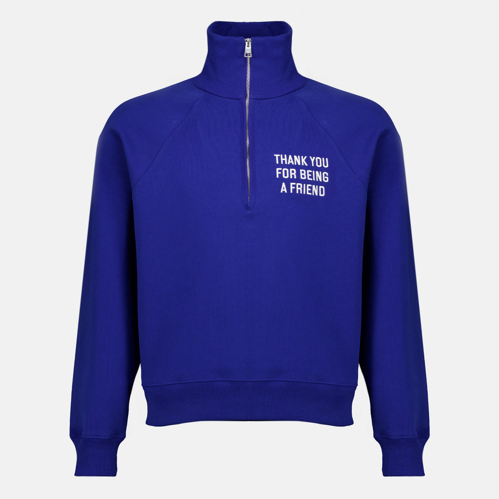 Sweatshirts Sweatshirt zippé bleu en coton Ami PARIS Bleu foncé Unisexe
