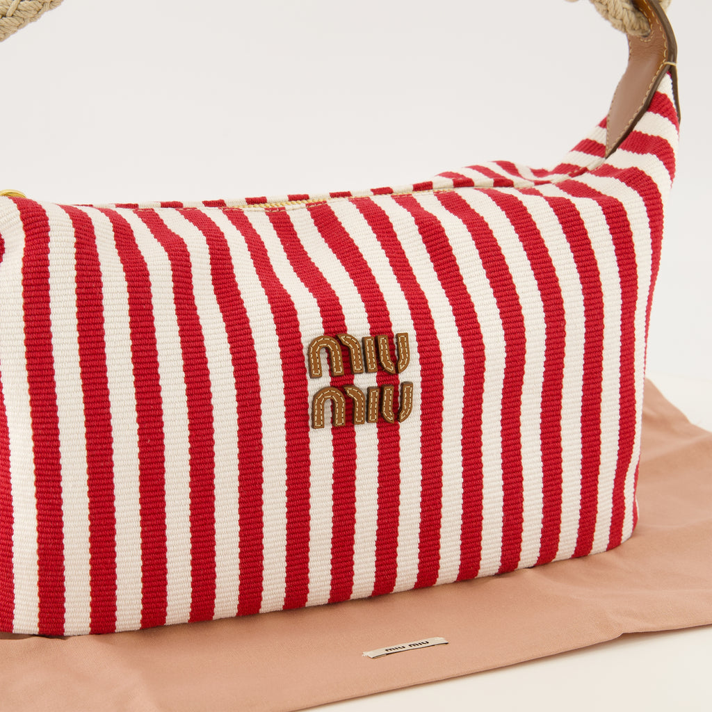 Sacs à main et épaule Mini saco às riscas vermelho e branco Miu Miu Rouge Femme