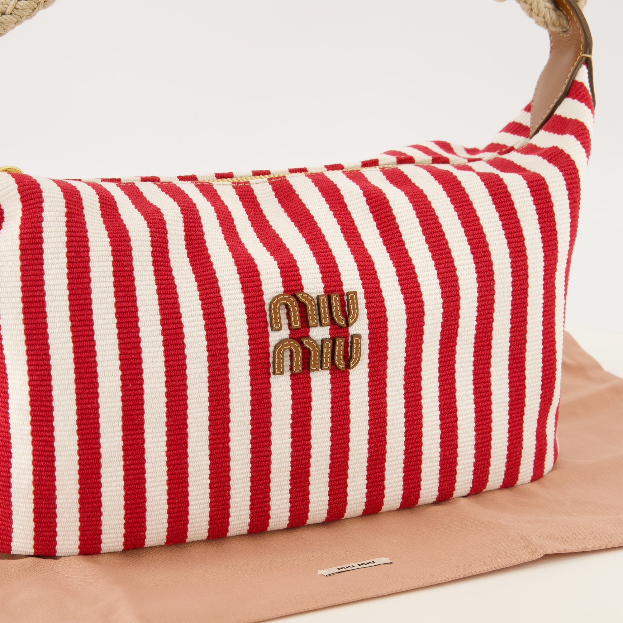 Sacs à main et épaule Mini saco às riscas vermelho e branco Miu Miu Rouge Femme