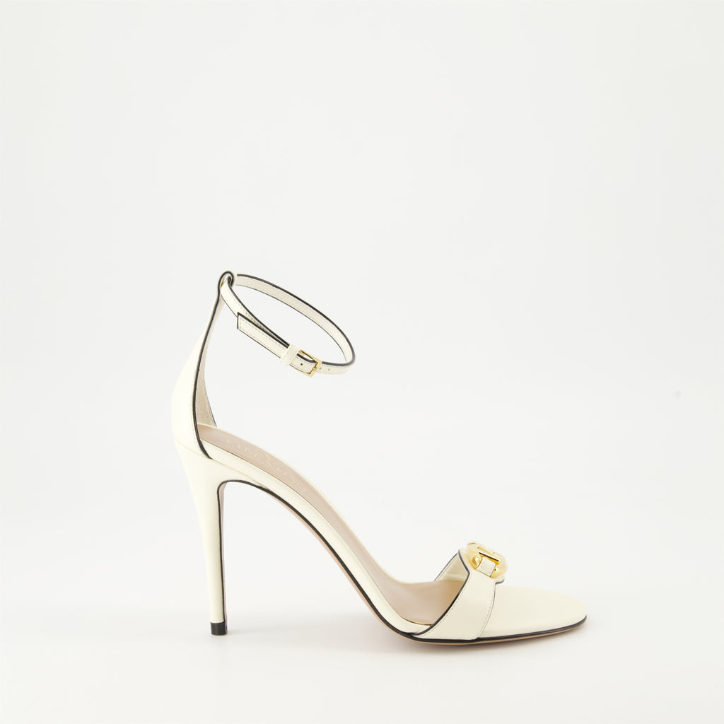 Open shoes VLogo Heeled Sandals Valentino Garavani White Femme