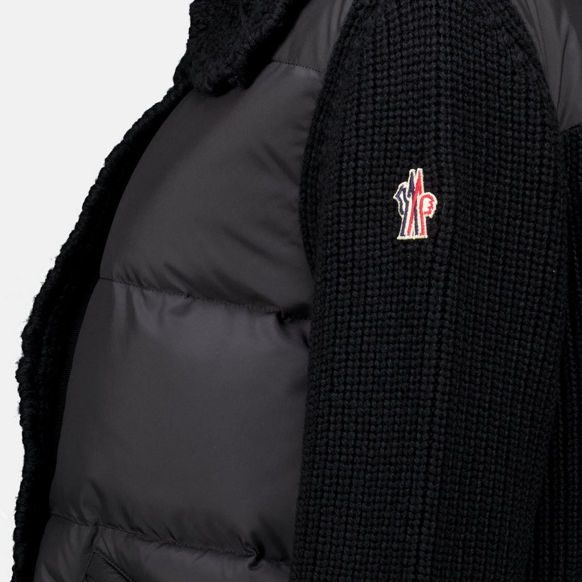 Vestes 퀼팅 투-머티리얼 가디건 Moncler Grenoble Noir Femme