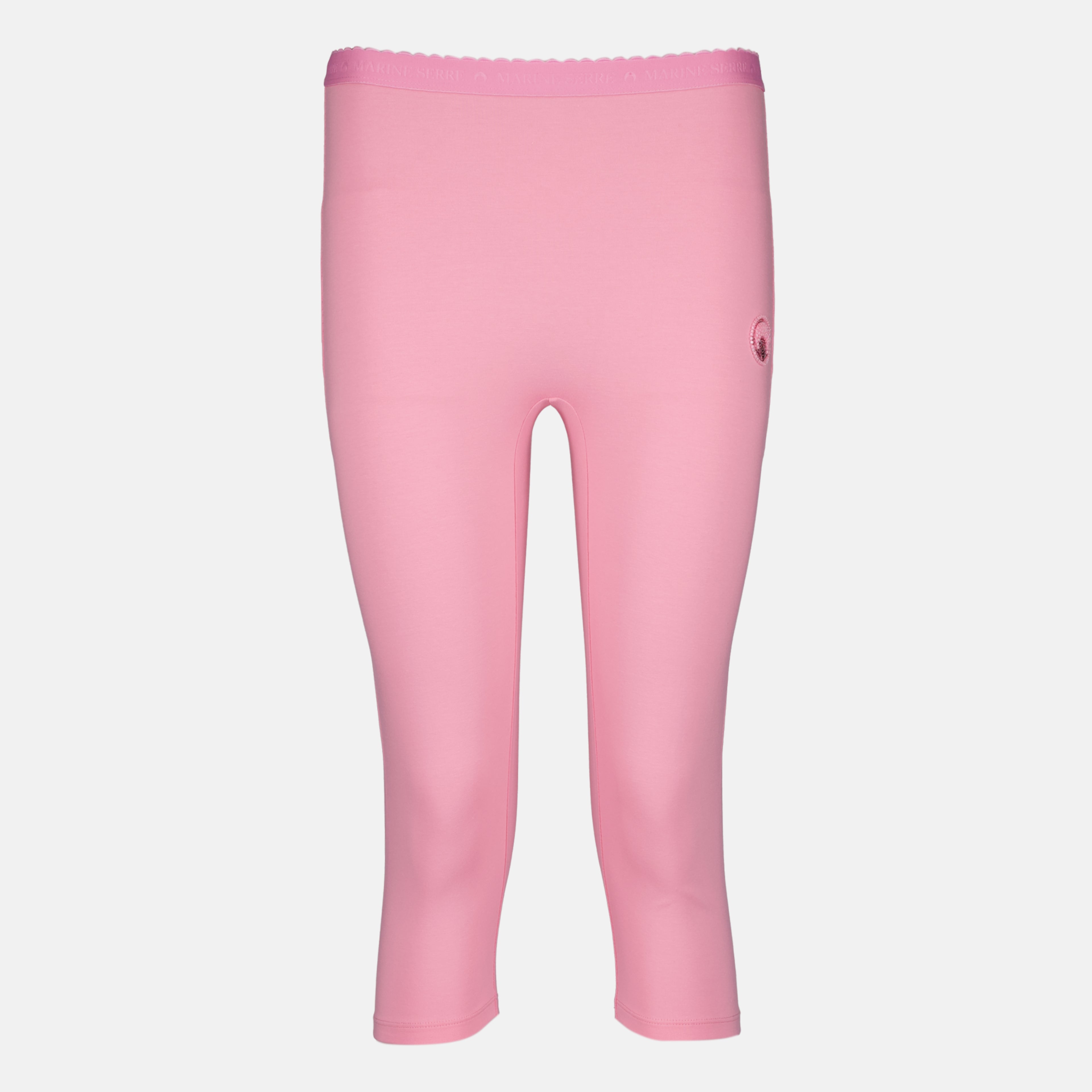 Pantalons Capri avec logo perle rose Marine Serre Rose Femme