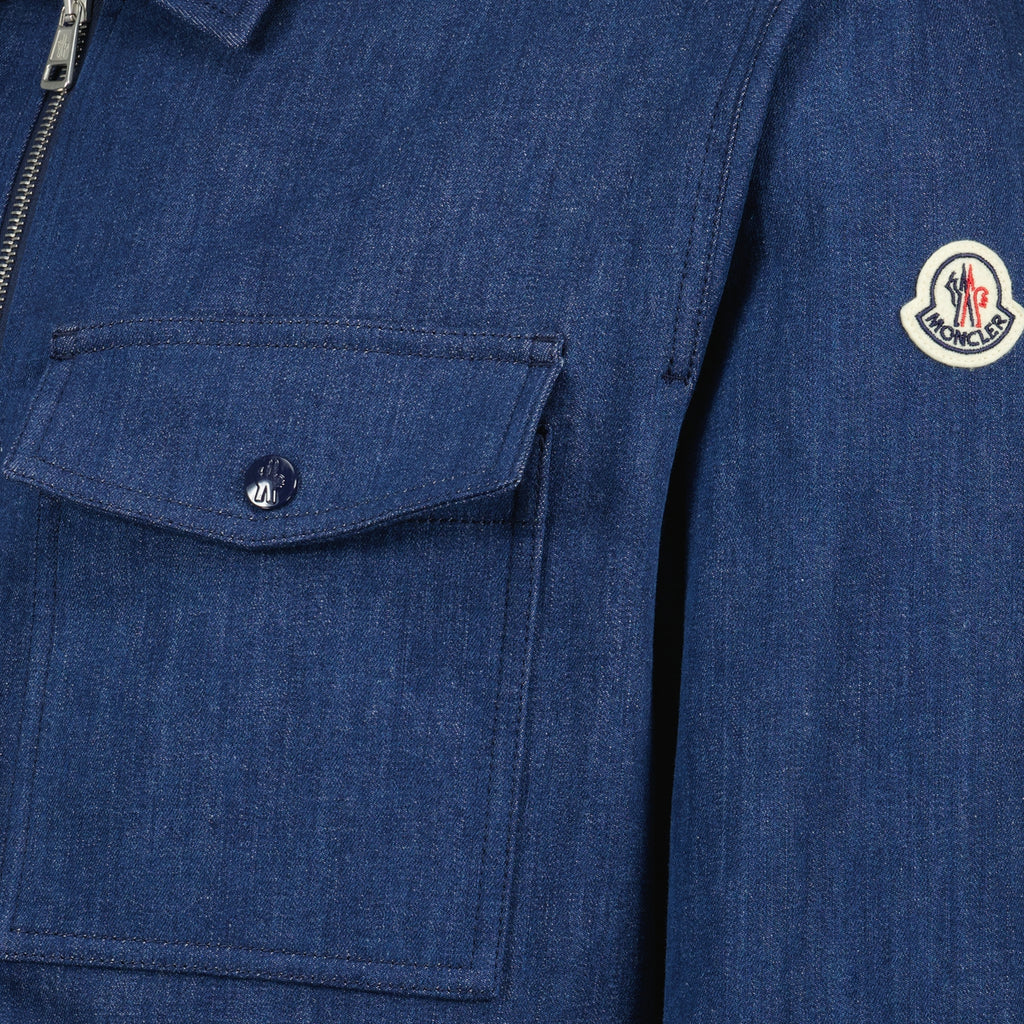 Chemises Chemise en denim Moncler Bleu foncé Homme