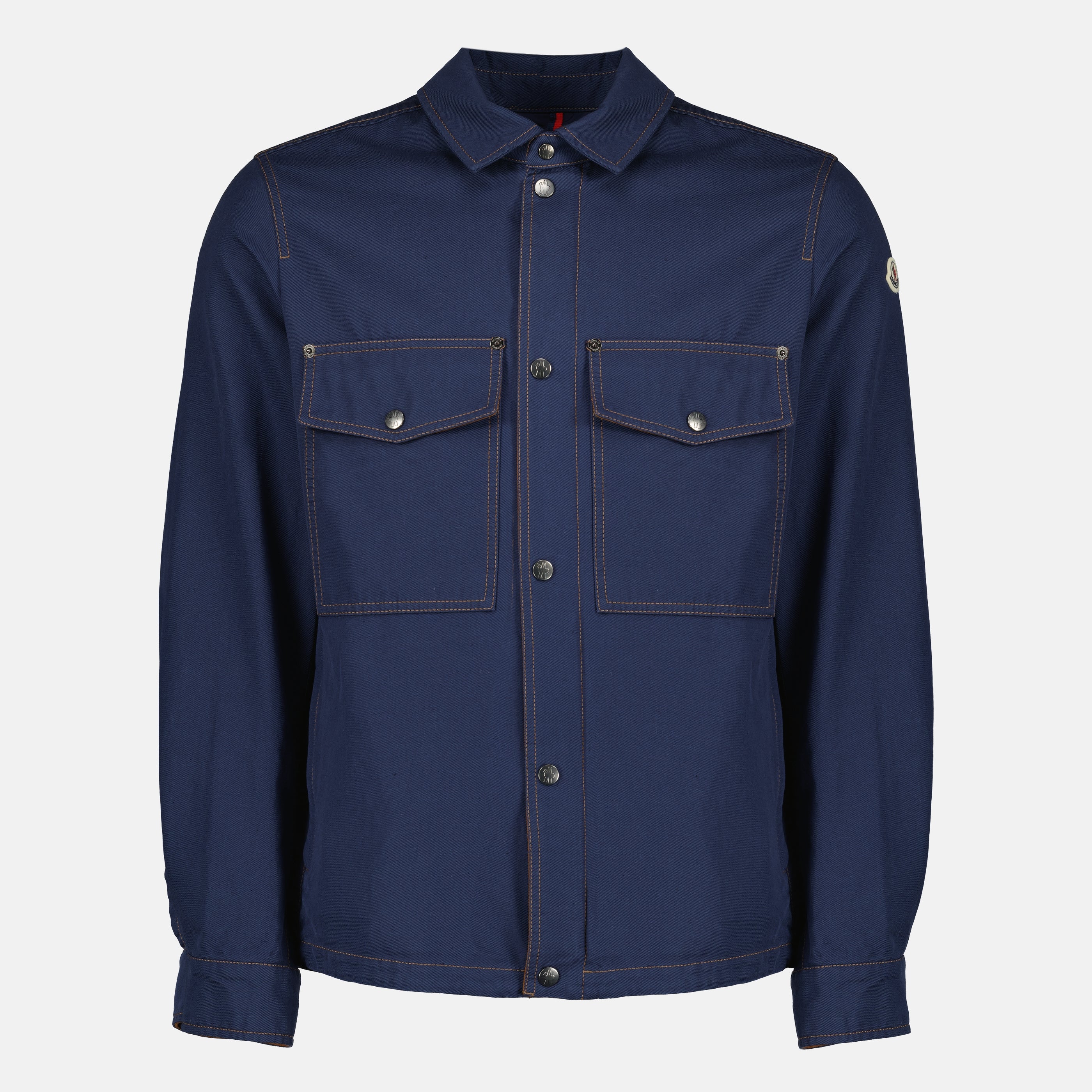 Vestes Surchemise Watagua en coton et lin bleu marine Moncler Bleu Homme