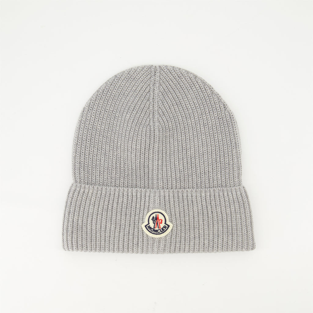 Chapeaux, casquettes et bonnets Bonnet en maille grise Moncler Gris Homme