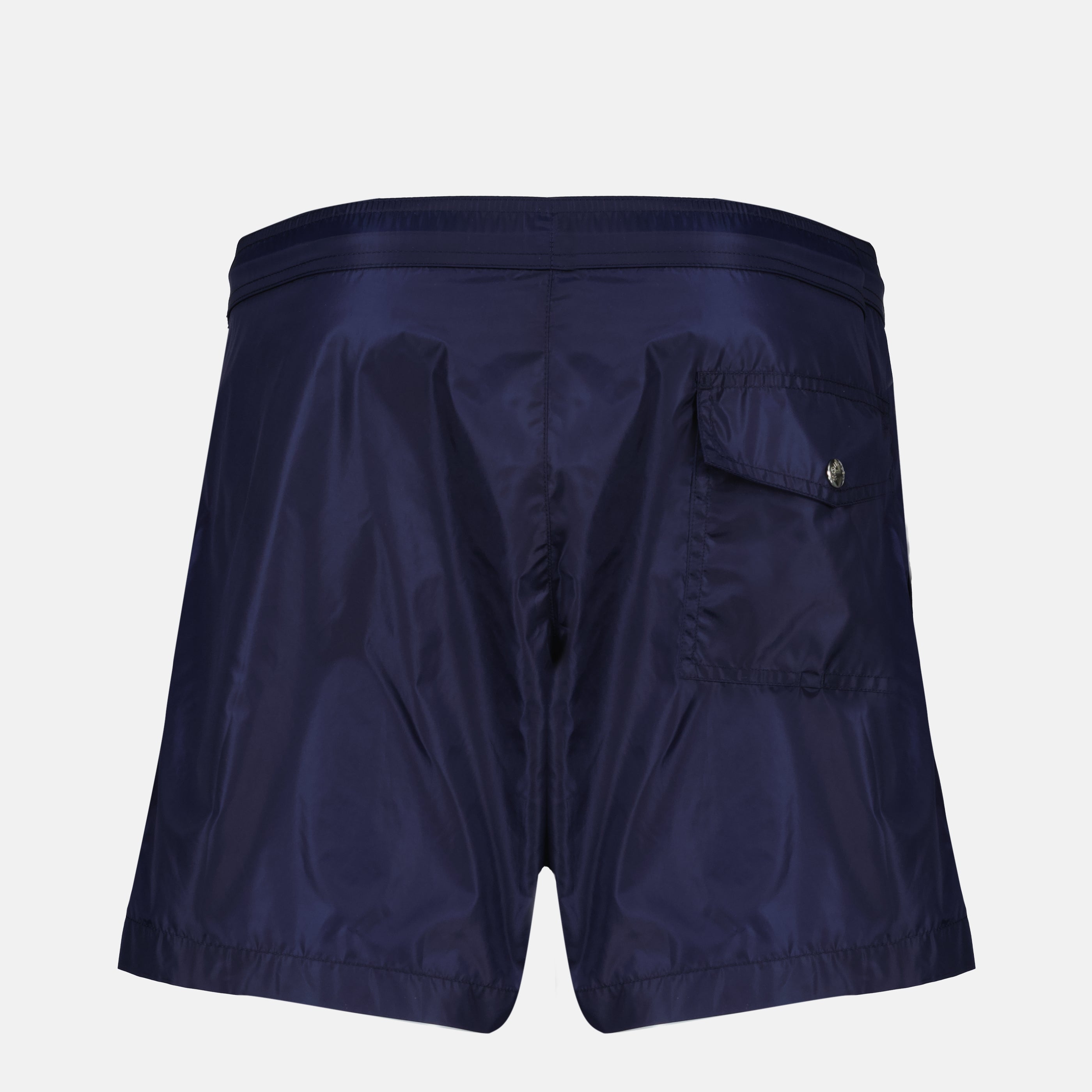 Image de l'article Short de bain liseré bleu marine en nylon de la marque Moncler pour Homme - Saison Printemps-Été 2026 - Vue de Dos