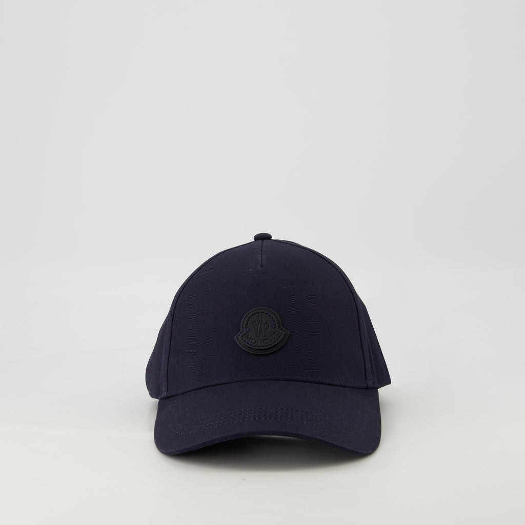 Cappelli, berretti e beanie Cappello in Pelle con Logo Moncler Blu scuro Homme