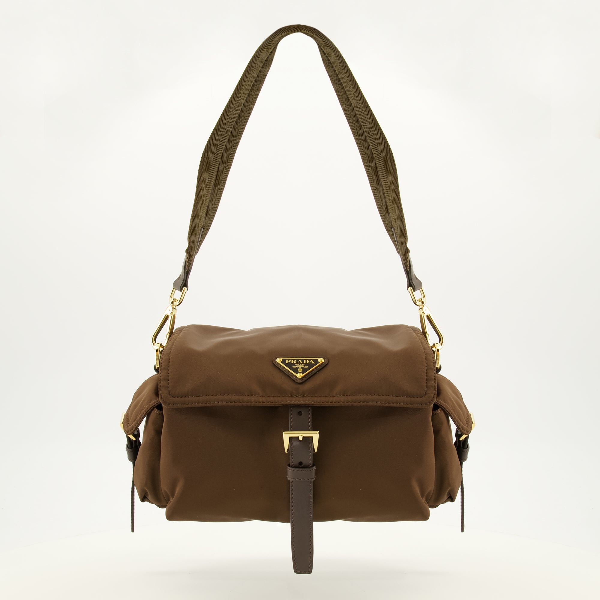 Sacs à main et épaule Borsa Explore in Re-Nylon Marrone Prada Marron Femme