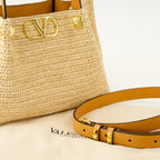 Sacs à main et épaule Small Raffia Tote Valentino Garavani Beige Femme
