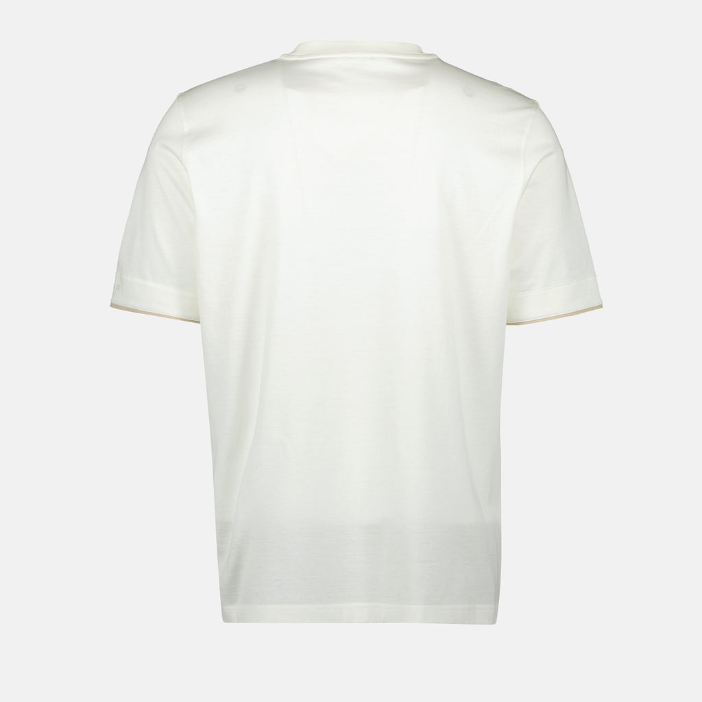 Camisetas T-shirt com Bordo Moncler Branco Homens