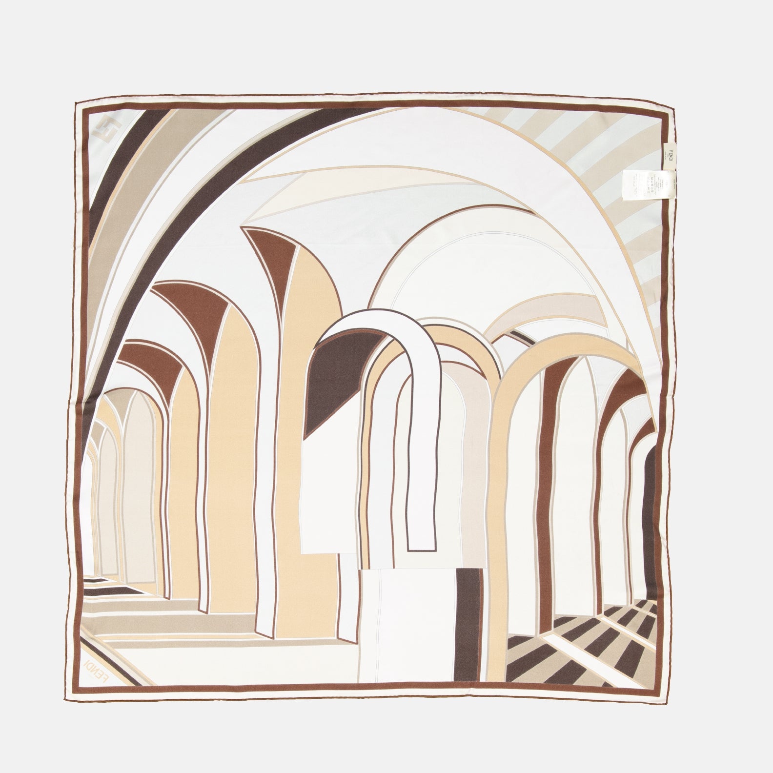 Écharpes, foulards et gants Carré de soie Fendi Marron Femme