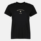 T-shirts Black Cotton Signature T-shirt Mm6 Noir Femme