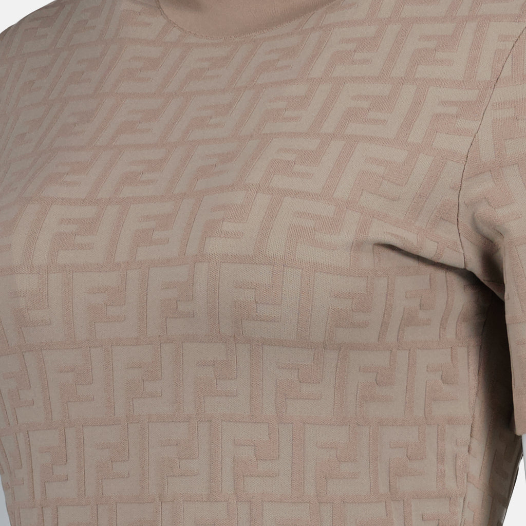 Robes Robe FF en viscose Fendi Beige Femme