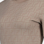 Robes Robe FF en viscose Fendi Beige Femme