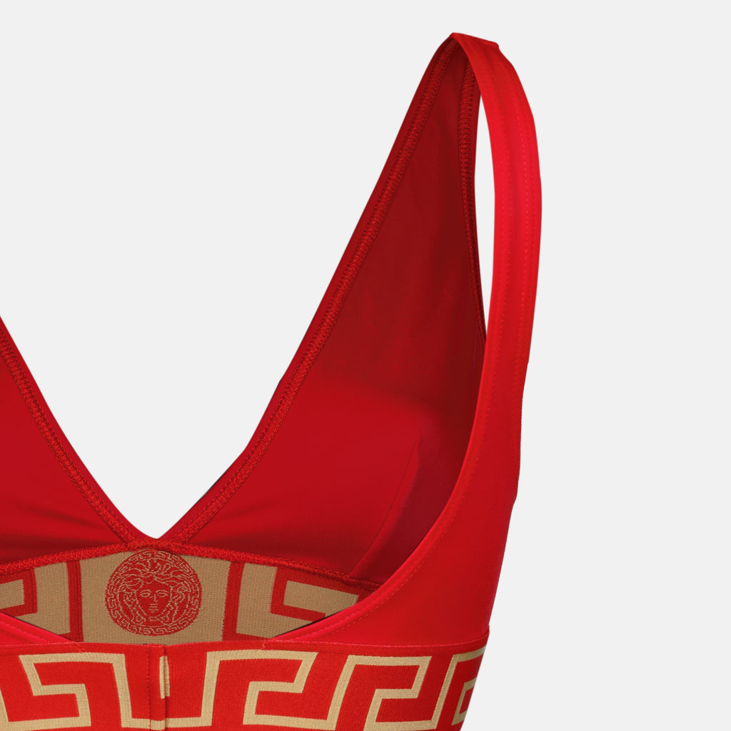 Imagen de la parte superior de bikini roja de la marca Versace para mujer - Temporada Primavera-Verano 2025 - Vista Detallada_2