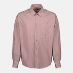 Image of the article Ami heart striped red shirt from the brand Ami PARIS for Unisex - Autumn-Winter Season 2025 - Front View