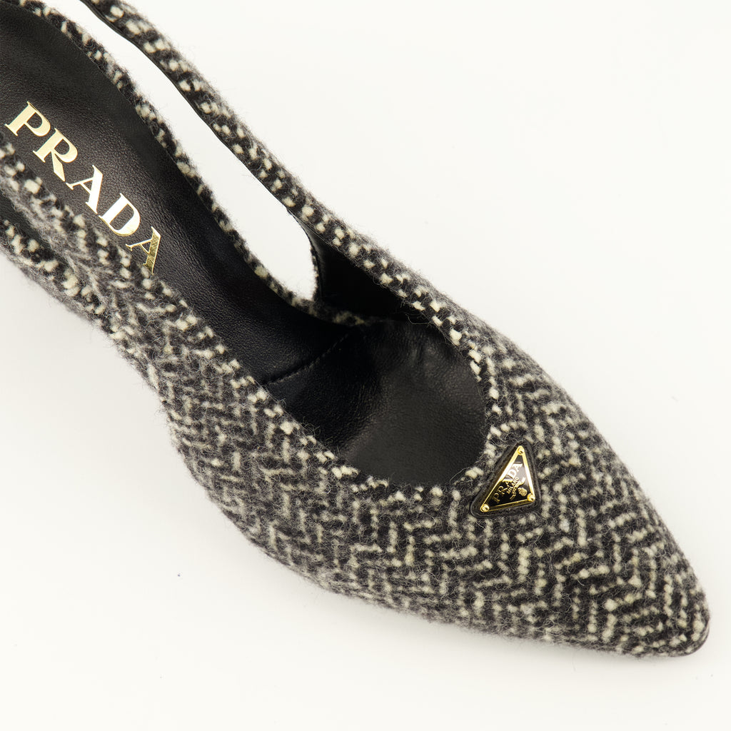 Escarpins 체브론 힐 Prada Gris Femme