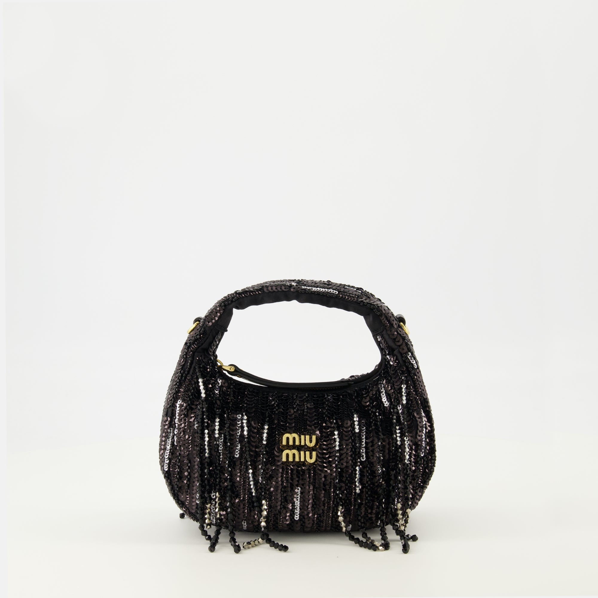Sacs à main et épaule Mini Wander Sequin Bag Miu Miu Noir Femme