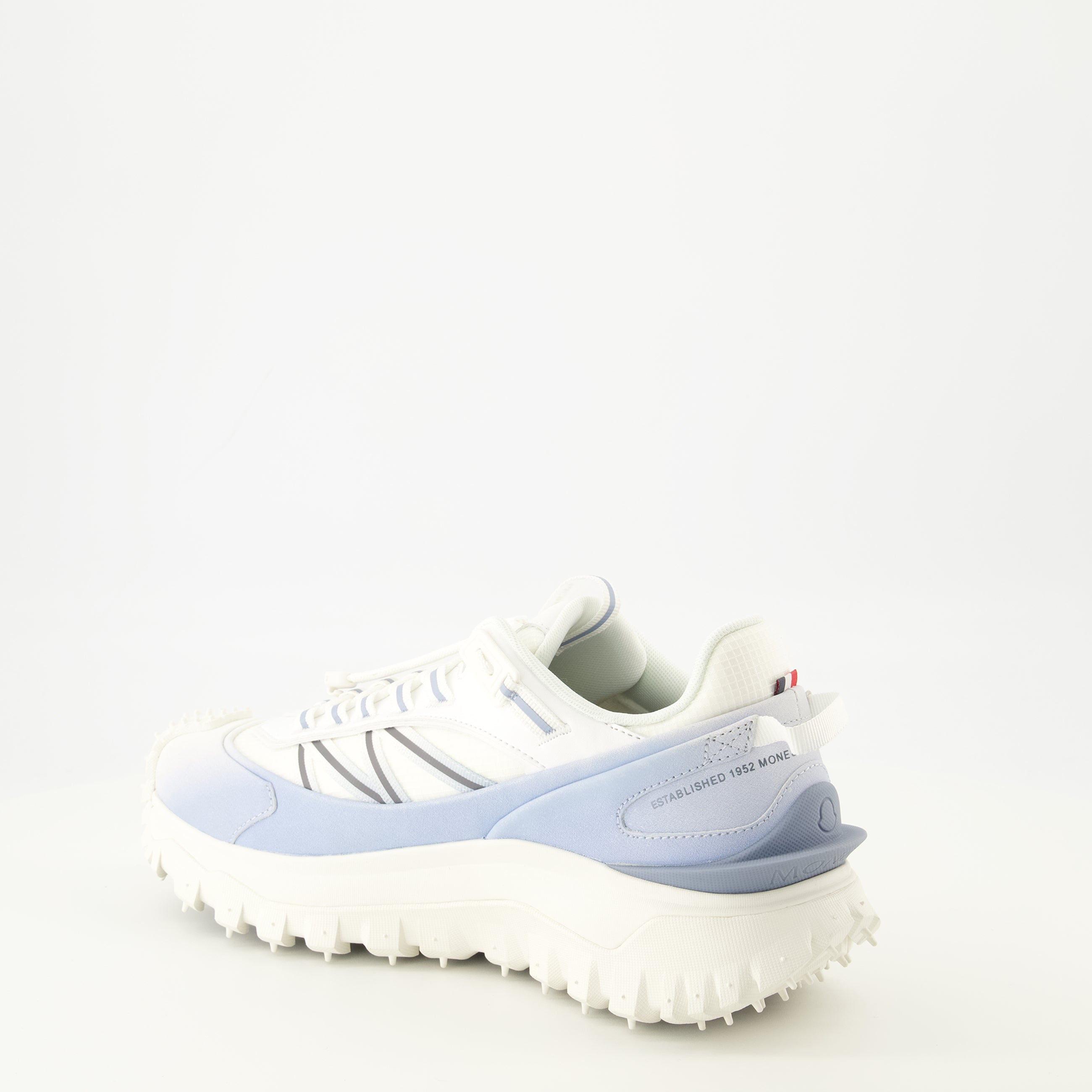 Image of the Moncler Men's Trailgrip Blue Sneakers - Spring-Summer 2026 - Rear three-quarter right view