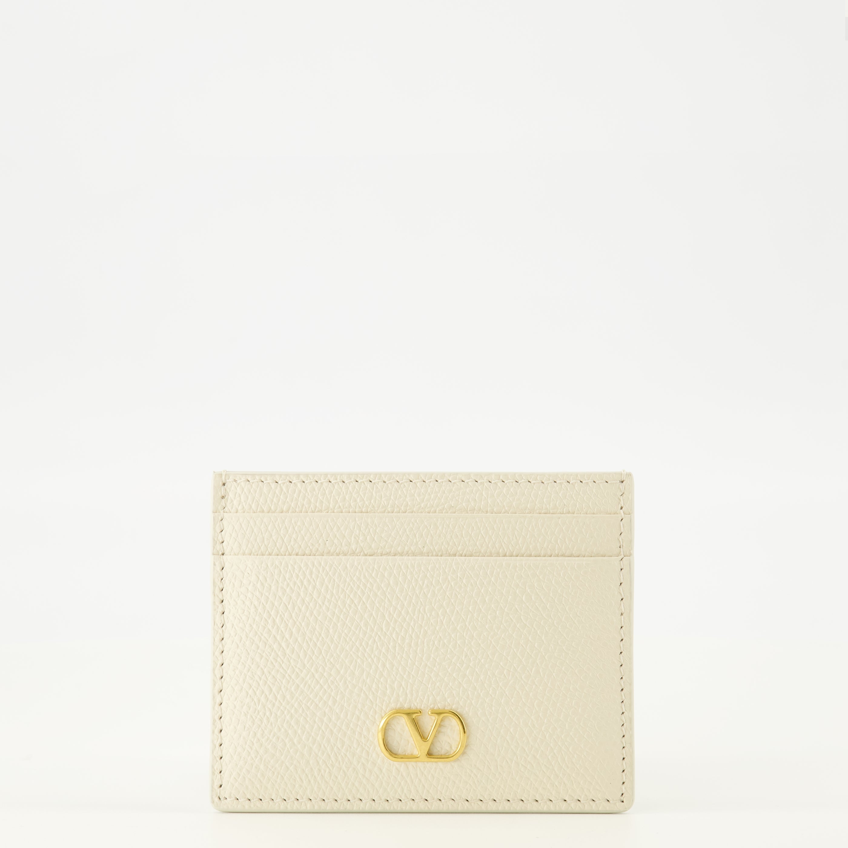 Image de l'article Porte-cartes Vlogo beige de la marque Valentino Garavani pour Femme - Saison Printemps-Été 2026 - Vue de Face